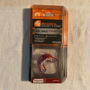 Shock Doctor Gel Max Power Youth Maroon Convertible Teether Classic Fit